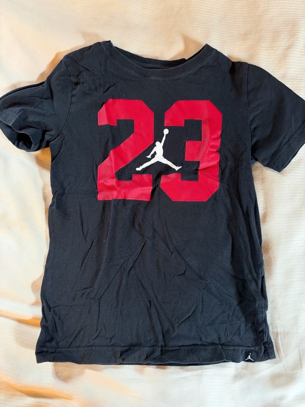 Jordan Black Tee with Red '23' and White Jumpman Logo